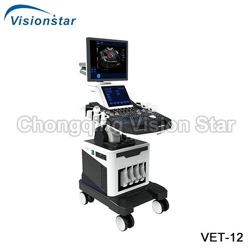 VET-12 4D Color Doppler Trolley Vet Ultrasound Scanner