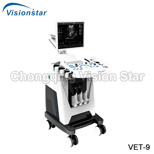 VET-9 4D Color Doppler Trolley Vet Ultrasound Scanner