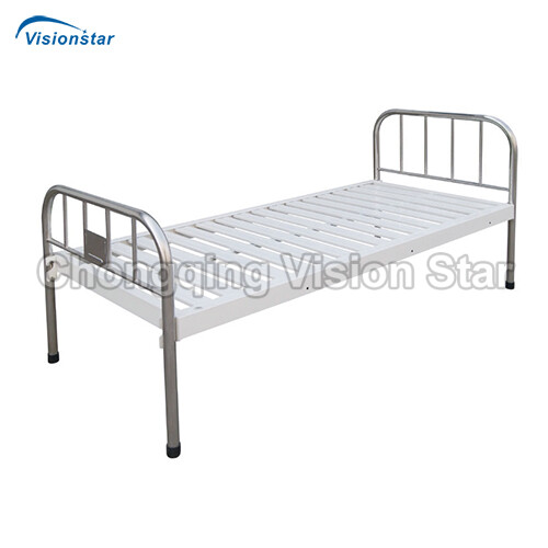 A21 Flat Bed with Stainless Steel Bed Head and Strip Type Bed Surface
